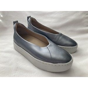 Naked Feet Regime Platform Comfort Sneaker Flats Pewter Size 6.5 Women’s
